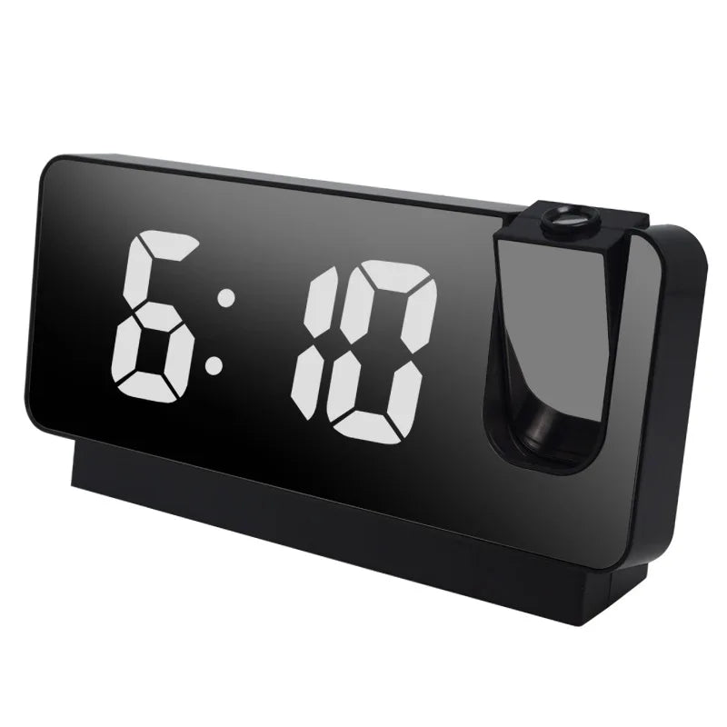 Multifunctional 180° Rotating Projection Creative Alarm Clock, LED Silent Colour Screen, Bedroom Ceiling Projection Gift