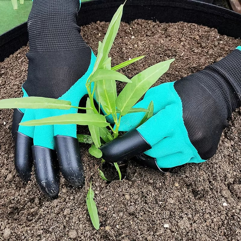 Horticultural Gloves with Claws Digging Gloves Garden Vegetable Flower Garden Planting Stab Resistant Protective Latex Gloves