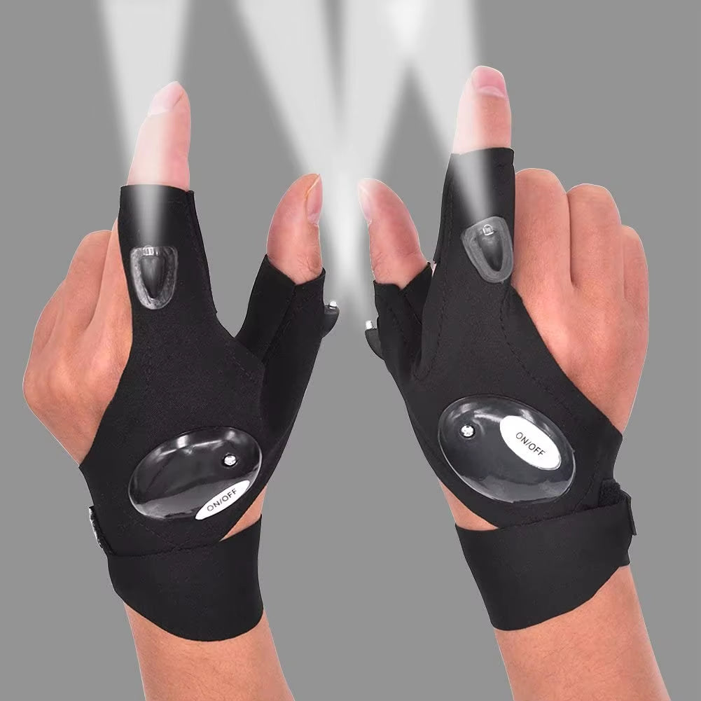 Fingerless Glove LED Flashlight Waterproof Torch Fishing Camping Hiking Survival Safety Multi Light Night Tool Outdoor Tool