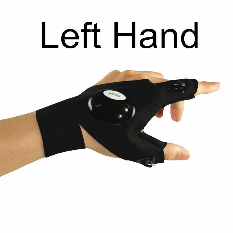 Fingerless Glove LED Flashlight Waterproof Torch Fishing Camping Hiking Survival Safety Multi Light Night Tool Outdoor Tool