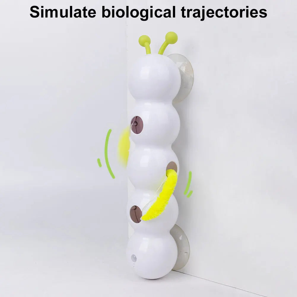 Caterpillar Teasing Cat Toy Motion Activated Kitten Toy Rechargeable Automatic Cat Toy with Tail for Bored Indoor Cats