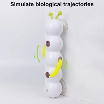 Caterpillar Teasing Cat Toy Motion Activated Kitten Toy Rechargeable Automatic Cat Toy with Tail for Bored Indoor Cats