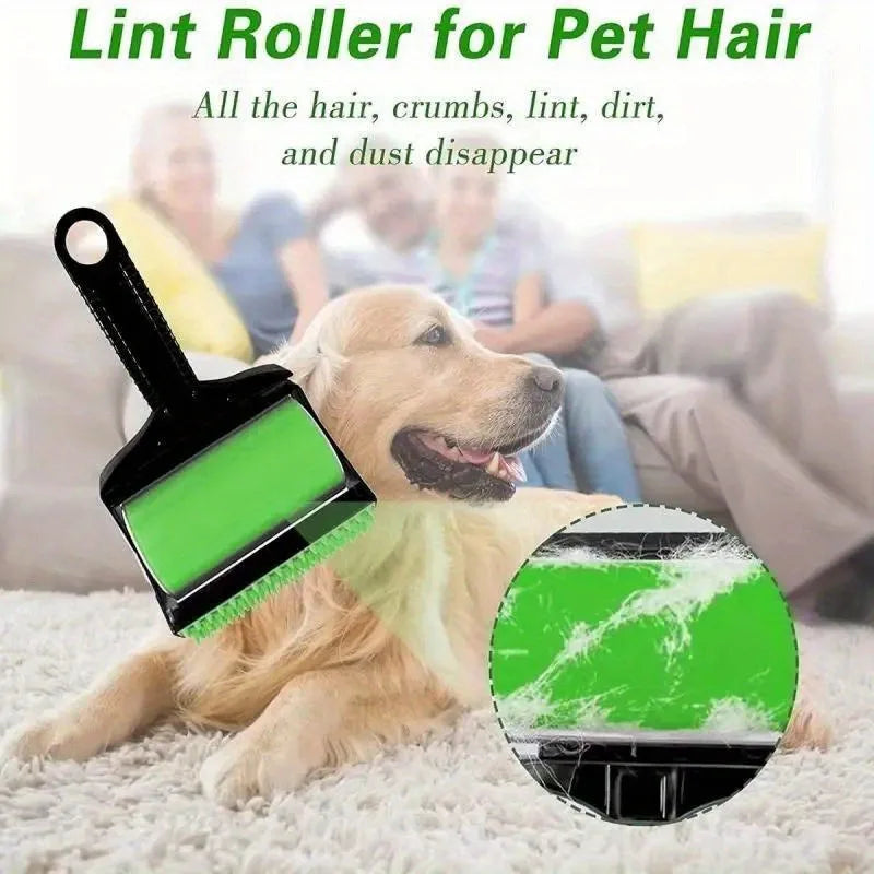 1Set Stick It Roller Handheld Set Pet Hair Remover Roller Kit, Reusable Washable Sticky Lint Roller for Pet Hairs, Carseats
